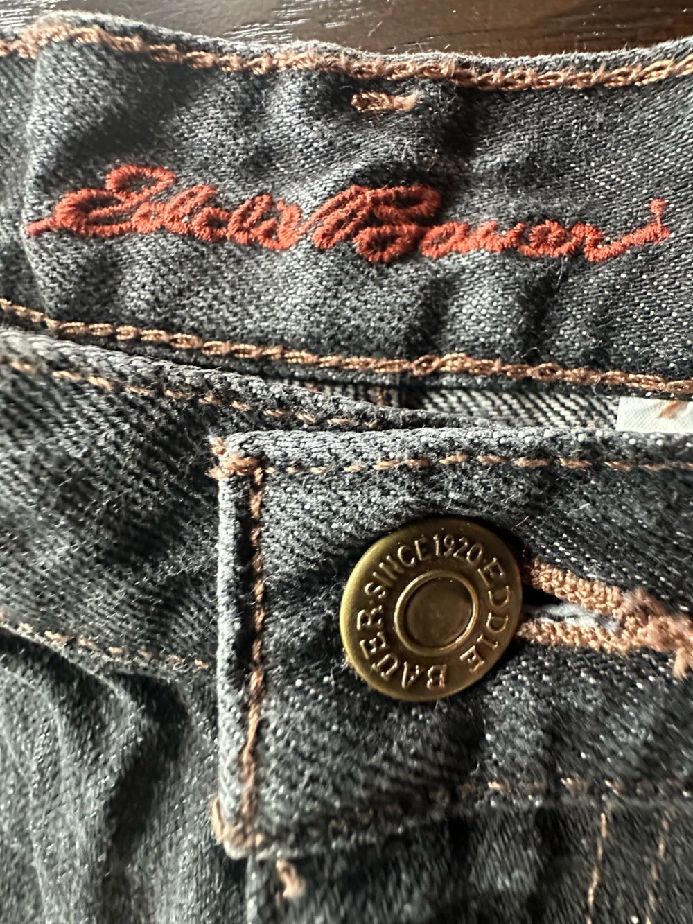 Eddie Bauer Classic Fit Black Denim Jeans 38x30 Straight Leg - Picture 4 of 11
